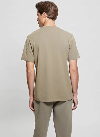 Guess Bisiklet Yaka Düz Haki Erkek T-Shirt Z2YI11J1314-G9D5 Alphy Erkek Aktif