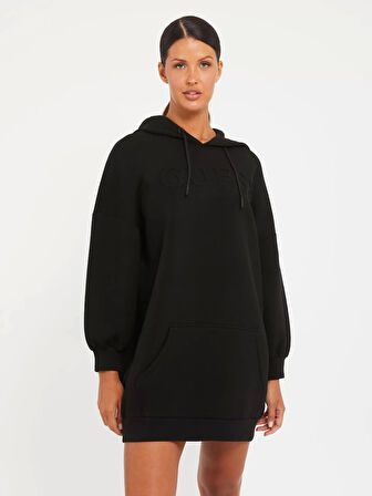 Guess Kadın Gofre Logolu Sweatshirt Elbise