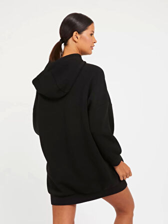 Guess Kadın Gofre Logolu Sweatshirt Elbise