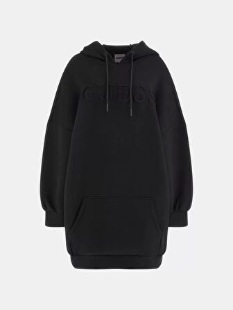 Guess Kadın Gofre Logolu Sweatshirt Elbise