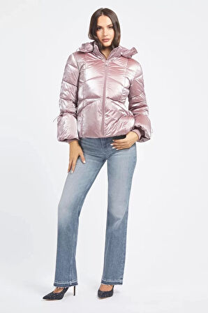 Guess Ayna Kaplama Görünümlü Kadın Pembe Şişme Mont  W3BL25WFR90-F6I0