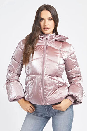 Guess Ayna Kaplama Görünümlü Kadın Pembe Şişme Mont  W3BL25WFR90-F6I0