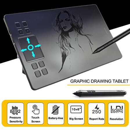 Veikk A50 6 inç Grafik Tablet