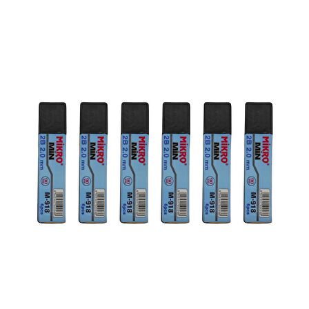 Kalem Ucu 2.0mm 2B Mikro 2B Kalem Ucu 2mm Siyah 6 Adet
