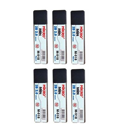 Kalem Ucu 2.0mm 2B Mikro 2B Kalem Ucu 2mm Siyah 6 Adet