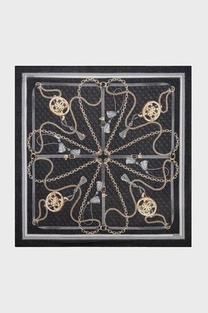 Guess Desenli 120 x 120 cm Eşarp AW5537POL03 Bayan EŞARP AW5537 POL03 BLA SİYAH
