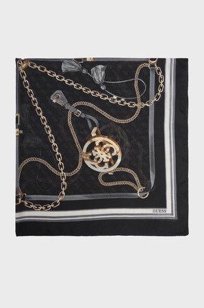 Guess Desenli 120 x 120 cm Eşarp AW5537POL03 Bayan EŞARP AW5537 POL03 BLA SİYAH