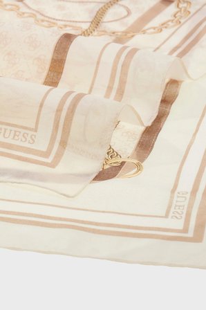 Guess Desenli 120 x 120 cm Eşarp AW5537POL03 Bayan EŞARP AW5537 POL03 OFF EKRU