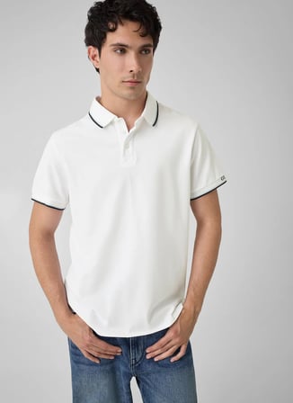 Guess Beyaz Erkek Polo T-Shirt M6YP28K4475-G011 Pique Polo T-Shirt