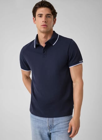 Guess Lacivert Erkek Polo T-Shirt M6YP28K4475-G7V2 Pique Polo T-Shirt