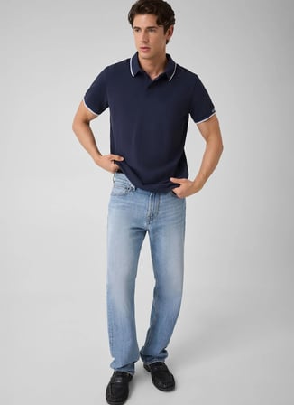 Guess Lacivert Erkek Polo T-Shirt M6YP28K4475-G7V2 Pique Polo T-Shirt