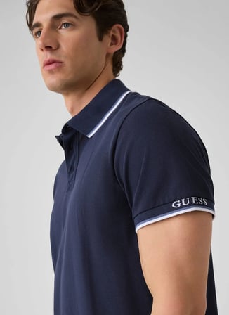 Guess Lacivert Erkek Polo T-Shirt M6YP28K4475-G7V2 Pique Polo T-Shirt