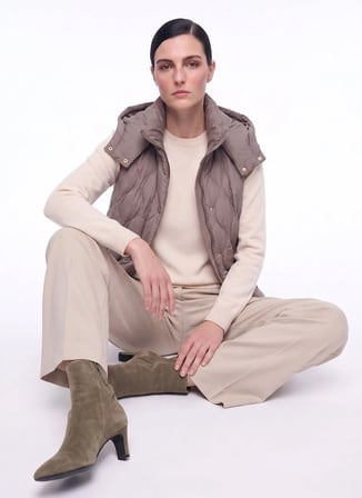 Guess Gri Kadın Kapüşonlu Kapitone Şişme Yelek W6YL13W2883-F1AX