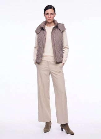 Guess Gri Kadın Kapüşonlu Kapitone Şişme Yelek W6YL13W2883-F1AX