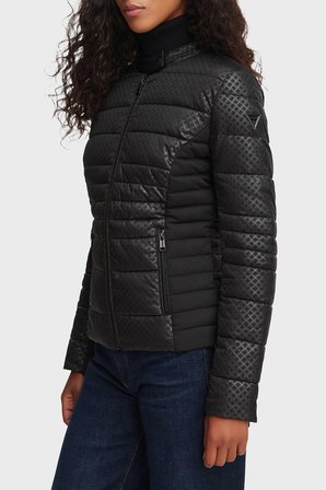 Guess New Vona Regular Fit Dik Yaka Şişme Mont W6YL16W2891 Kadın MONT W6YL16 W2891 JBLK SİYAH