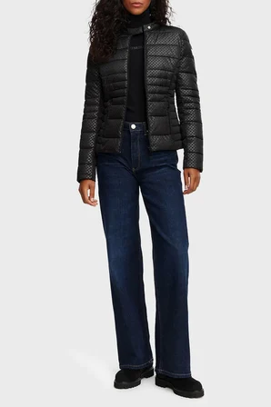 Guess New Vona Regular Fit Dik Yaka Şişme Mont W6YL16W2891 Kadın MONT W6YL16 W2891 JBLK SİYAH