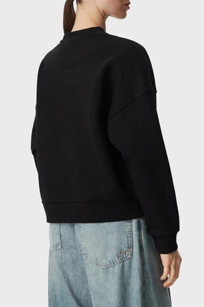 Guess Cn Triangle Glitter Sweat W6YQ14K4352 Kadın SWEAT W6YQ14 K4352 JBLK SİYAH