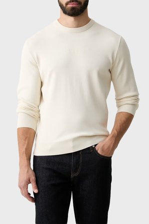Guess Mason Regular Fit Bisiklet Yaka Logolu Erkek Kazak M6YR12Z0917 KAZAK M6YR12 Z0917 G9H9 EKRU