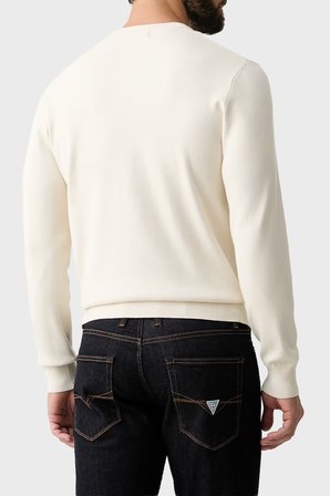 Guess Mason Regular Fit Bisiklet Yaka Logolu Erkek Kazak M6YR12Z0917 KAZAK M6YR12 Z0917 G9H9 EKRU