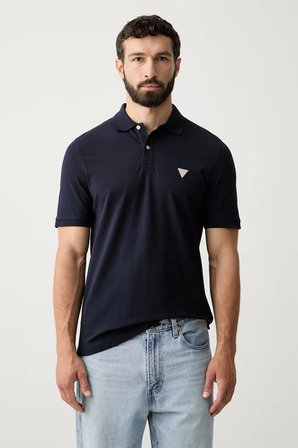 Guess Kısa Kollu Basic Polo Erkek Lacivert Polo T-shirt M6YP60K4388-G7V2