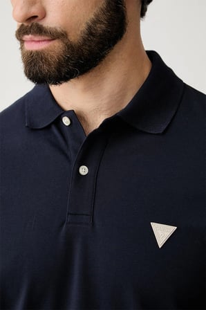Guess Kısa Kollu Basic Polo Erkek Lacivert Polo T-shirt M6YP60K4388-G7V2