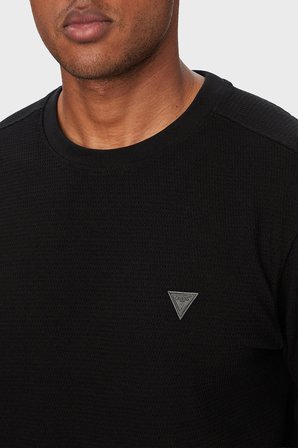 Guess Cn Ls Textured Logolu Regular Fit Bisiklet Yaka Erkek Sweat M6YQ24K4245 SWEAT M6YQ24 K4245 JBLK SİYAH