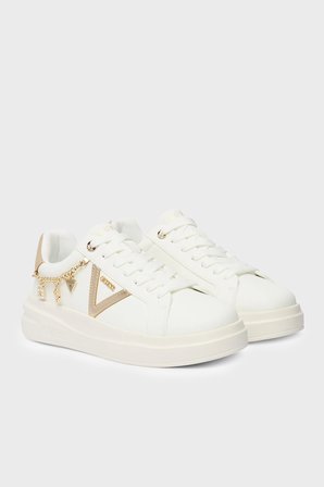 Guess Ebetts Aksesuar Detaylı Deri Sneaker Ayakkabı FLTBTTLEA12 Bayan AYAKKABI FLTBTT LEA12 WHPLA BEYAZ-GOLD