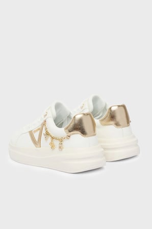 Guess Ebetts Aksesuar Detaylı Deri Sneaker Ayakkabı FLTBTTLEA12 Bayan AYAKKABI FLTBTT LEA12 WHPLA BEYAZ-GOLD