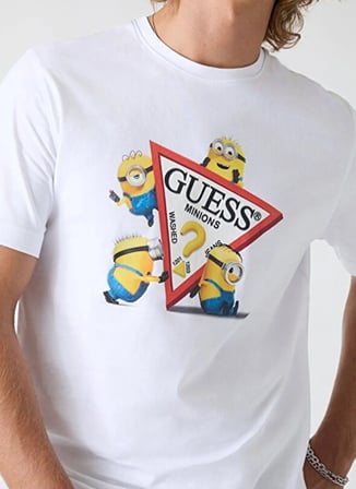 Guess Jeans Beyaz Erkek T-Shirt M6YI84K6412-G011 Guess JeansT-Shirt