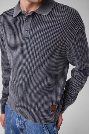 Guess Guess Jeans Waffle Desenli Erkek Polo Kazak M6BR54Z1720