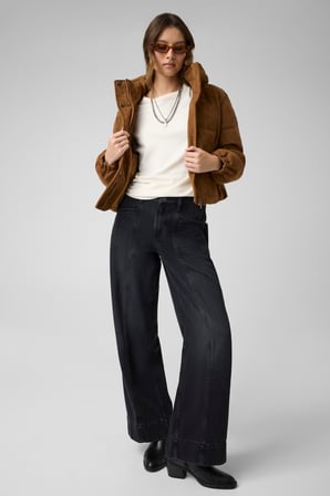 GJ FAUX SUEDE CROPPED PUFFER J
