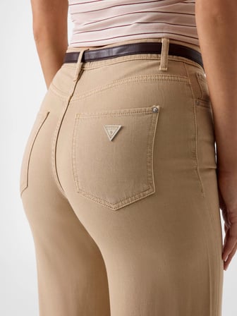Guess Wide Leg Kadın Bej Pallazo Pantolon W6YA1AD1444-F14Z