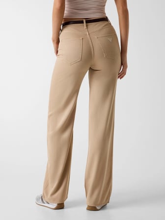 Guess Wide Leg Kadın Bej Pallazo Pantolon W6YA1AD1444-F14Z