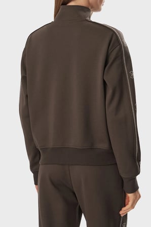 Guess Octavia Regular Fit Dik Yaka Fermuarlı Logolu Sweat V5BQ15KCX22 Kadın SWEAT V5BQ15 KCX22 G1EA KAHVE