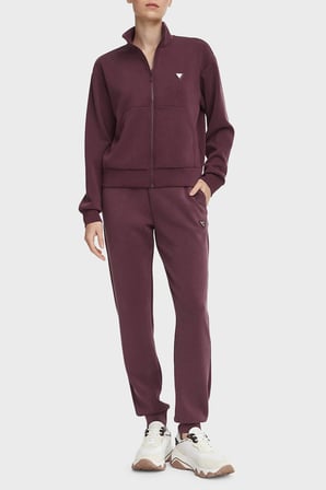 Guess Olympe Desenli Dik Yaka Fermuarlı Sweat V6YQ17K4313 Kadın SWEAT V6YQ17 K4313 G596 BORDO