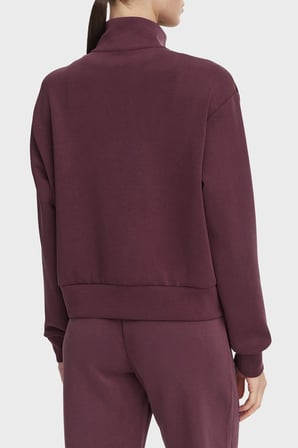 Guess Olympe Desenli Dik Yaka Fermuarlı Sweat V6YQ17K4313 Kadın SWEAT V6YQ17 K4313 G596 BORDO