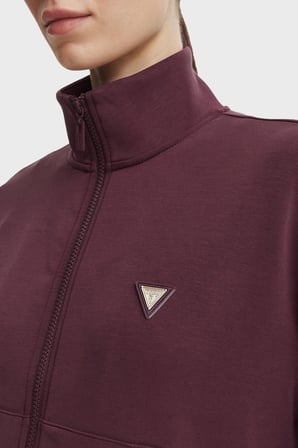 Guess Olympe Desenli Dik Yaka Fermuarlı Sweat V6YQ17K4313 Kadın SWEAT V6YQ17 K4313 G596 BORDO