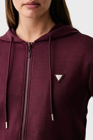 Guess Olympe Scuba Regular Fit Kapüşonlu Fermuarlı Sweat V4YQ06KCAY2 Kadın SWEAT V4YQ06 KCAY2 G596 BORDO