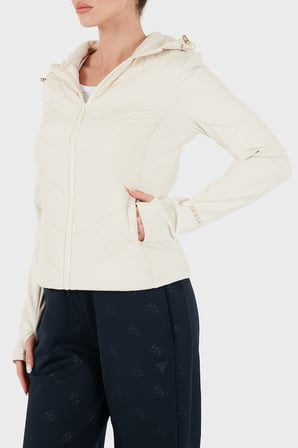 Guess Grazia Kapitoneli Kapüşonlu Slim Fit Mont V6BL12W4503 Kadın MONT V6BL12 W4503 G1E0 KREM