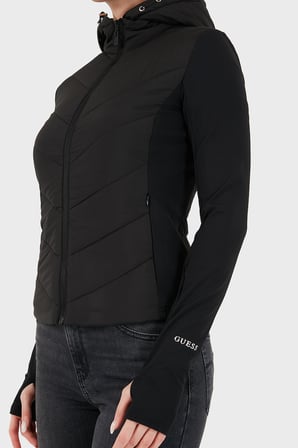 Guess Grazia Kapitoneli Kapüşonlu Slim Fit Mont V6BL12W4503 Kadın MONT V6BL12 W4503 JBLK SİYAH