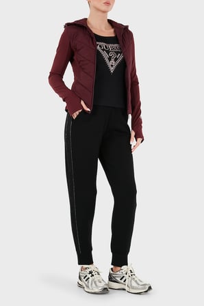 Guess Grazia Kapitoneli Kapüşonlu Slim Fit Mont V6BL12W4503 Kadın MONT V6BL12 W4503 RGP BORDO