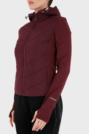 Guess Grazia Kapitoneli Kapüşonlu Slim Fit Mont V6BL12W4503 Kadın MONT V6BL12 W4503 RGP BORDO