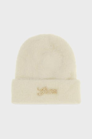 Guess Knitted Logolu Örme Bere AW5633POL01 Kadın BERE AW5633 POL01 OFF EKRU