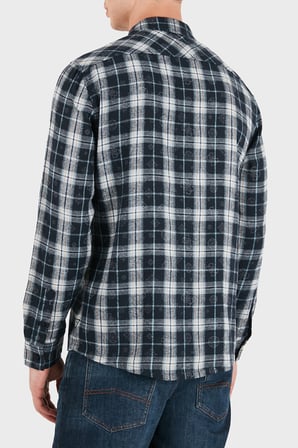 Guess Ocean Coast Kareli Logolu Klasik Yaka Göğüs Cep Detaylı Gömlek M6BH59W4572 Erkek GÖMLEK M6BH59 W4572 F73J LACİVERT