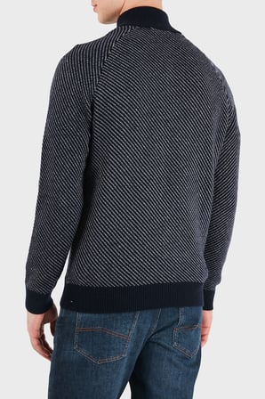 Guess Nico Yün Karışımlı Yarım Fermuarlı Dik Yaka Kazak M6BR20Z1370 Erkek KAZAK M6BR20 Z1370 FMKY LACİVERT