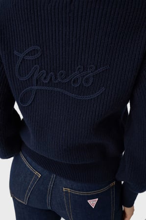 Guess Ls Vn Faith Cardi Pamuklu V Yaka Düğmeli Kazak W6BR28Z1410 Kadın KAZAK W6BR28 Z1410 G7V2 LACİVERT