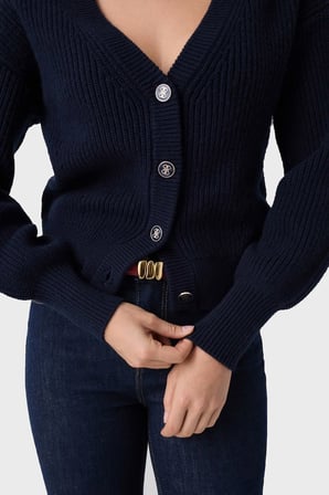 Guess Ls Vn Faith Cardi Pamuklu V Yaka Düğmeli Kazak W6BR28Z1410 Kadın KAZAK W6BR28 Z1410 G7V2 LACİVERT