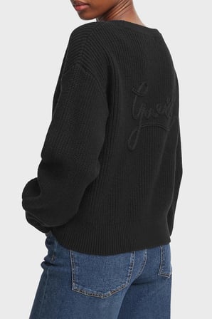Guess Ls Vn Faith Cardi Pamuklu V Yaka Düğmeli Kazak W6BR28Z1410 Kadın KAZAK W6BR28 Z1410 JBLK SİYAH