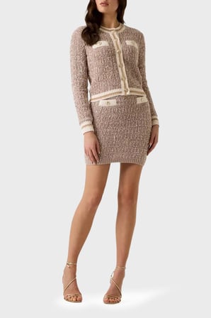 Guess Ls Cn Aomori Cardi Slim Fit Bisiklet Yaka Düğmeli Kazak Kadın KAZAK W6BR75 Z1764 G1G2 BEJ