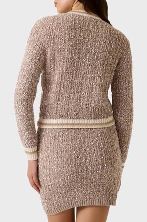 Guess Ls Cn Aomori Cardi Slim Fit Bisiklet Yaka Düğmeli Kazak Kadın KAZAK W6BR75 Z1764 G1G2 BEJ